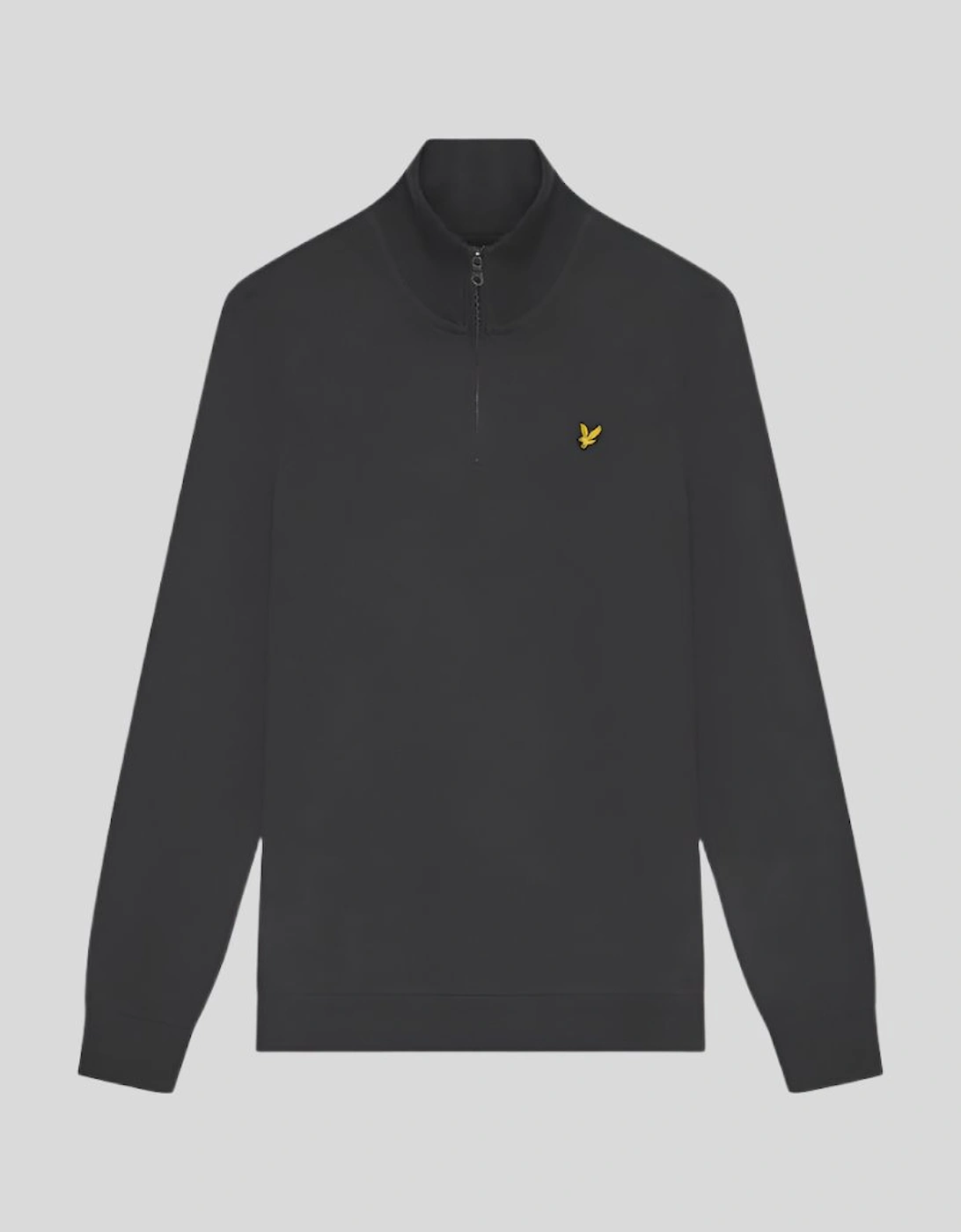 Lyle And Scott Men's Grey Cotton Loopback 1/4 Zip Sweatshirt - Size 42