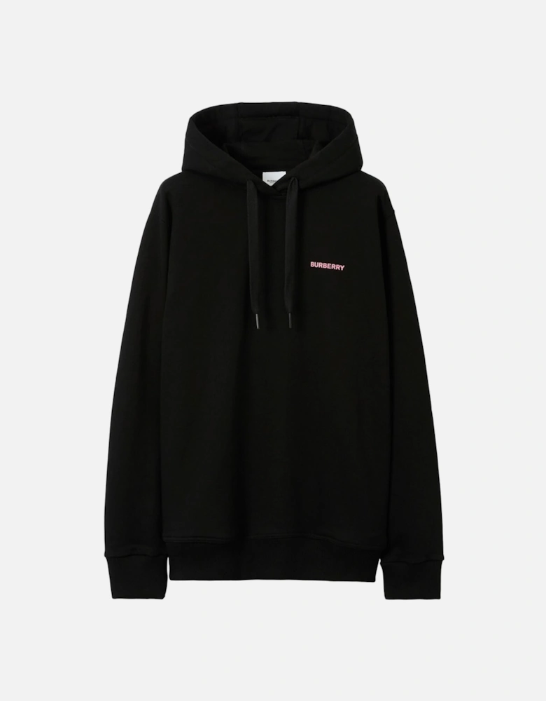 Pink Oak Leaf Crest Logo Hoodie in Black