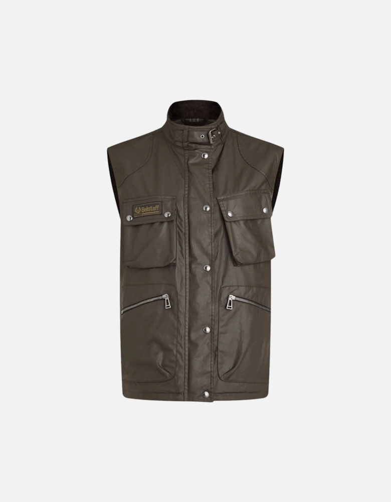 Waxed Edition Dark Green Gilet Jacket