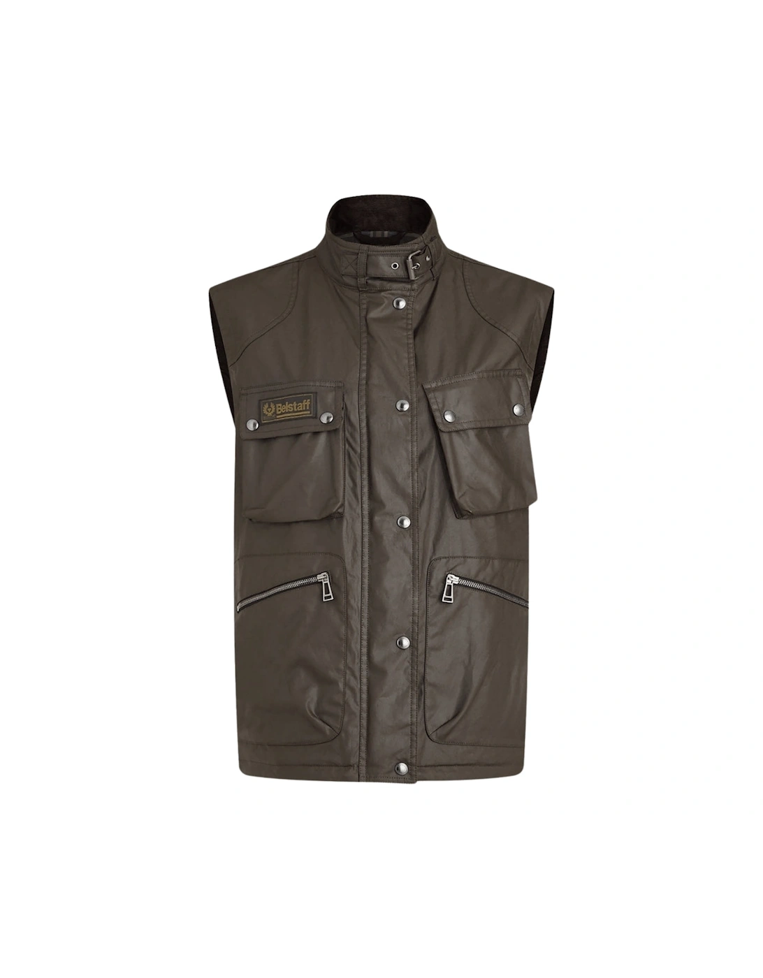 Women's Belstaff Waxed Edition Dark Green Gilet Jacket - Brown - Size: 10/8