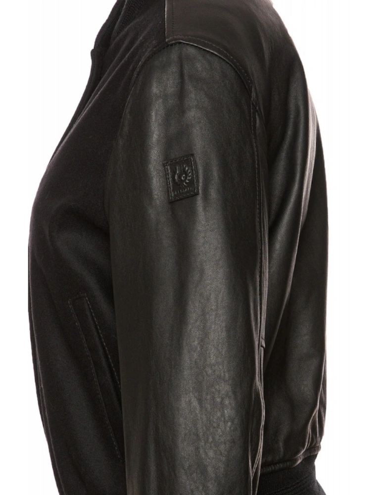 Willow Black Leather Bomber Jacket