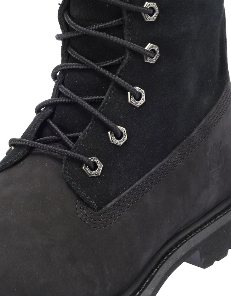 Warm Lined Waterproof Leather Women's Black Boots