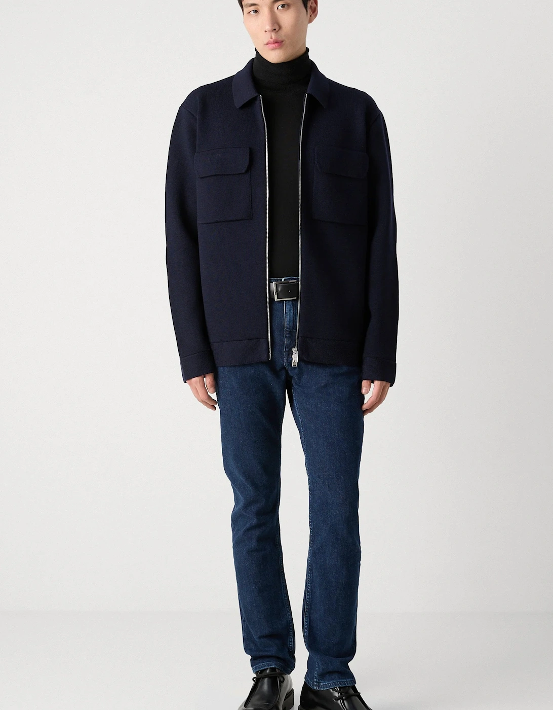 P Bellotto Zip Cardigan Navy