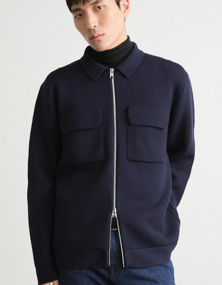 P Bellotto Zip Cardigan Navy