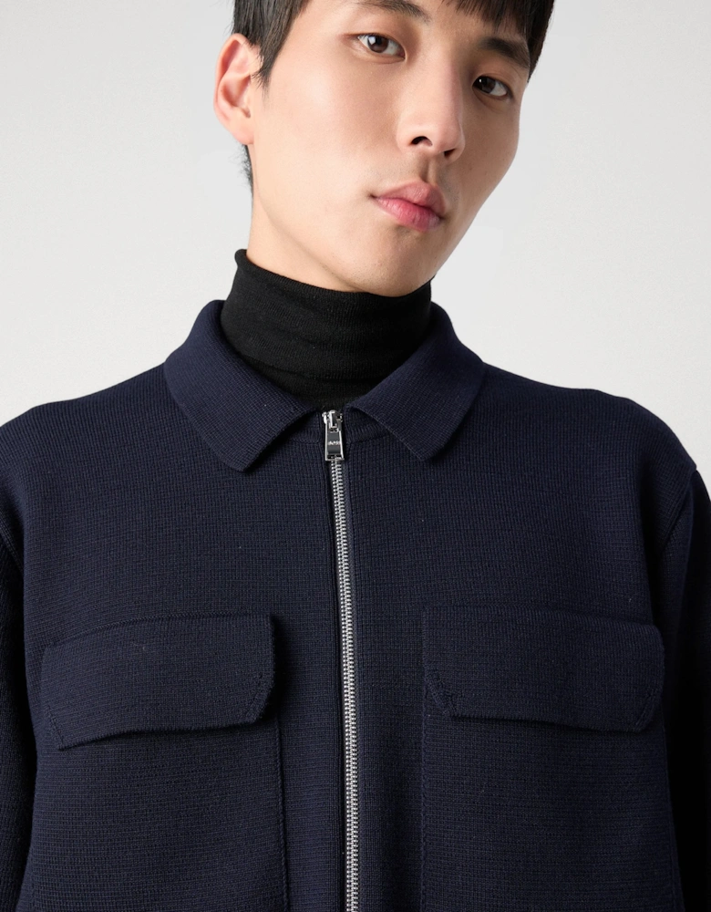 P Bellotto Zip Cardigan Navy