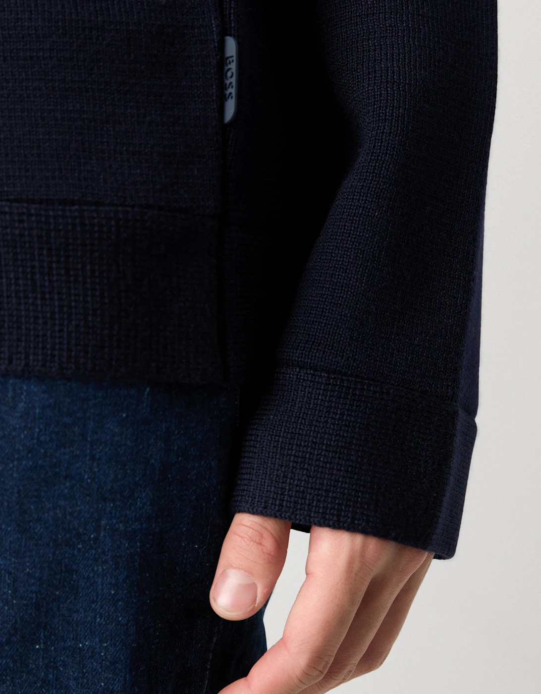 P Bellotto Zip Cardigan Navy