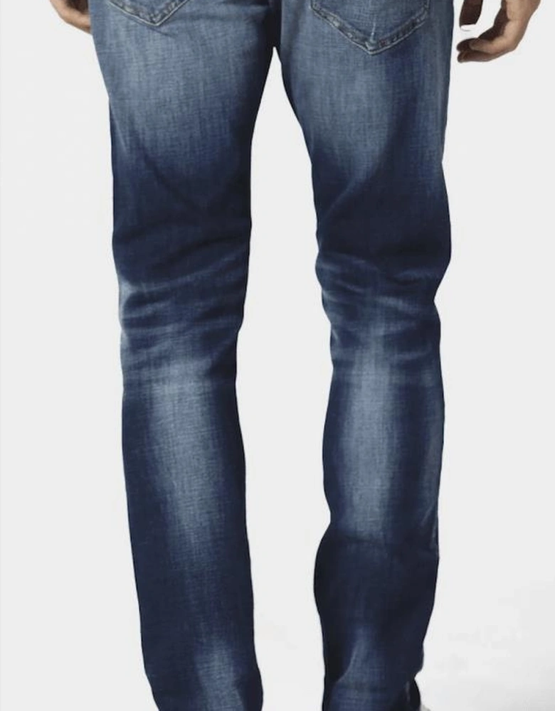 Todd 1022 Slim Fit Ripped Dark Wash Blue Jeans