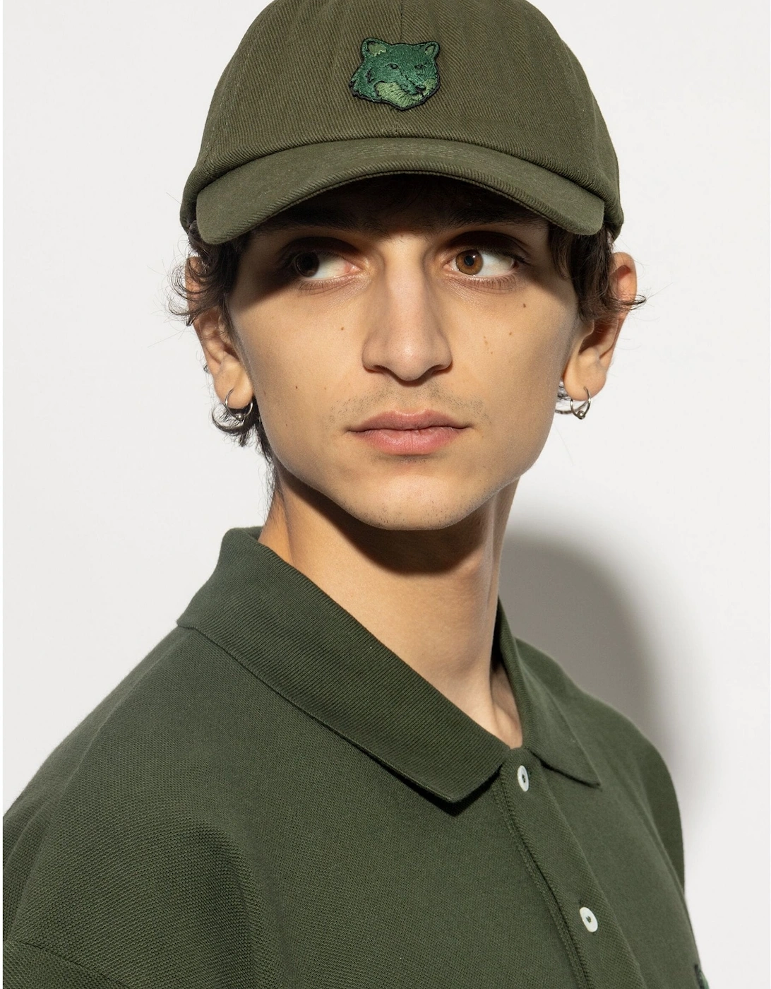 Bold Fox Head 6 Panel Cap Khaki