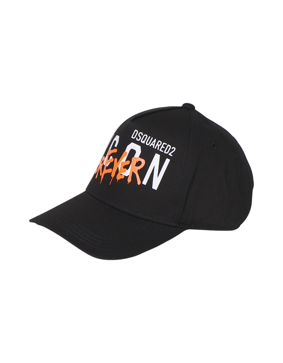 Men's Dsquared2 Icon Forever Logo Black Cap - Size: ONE size