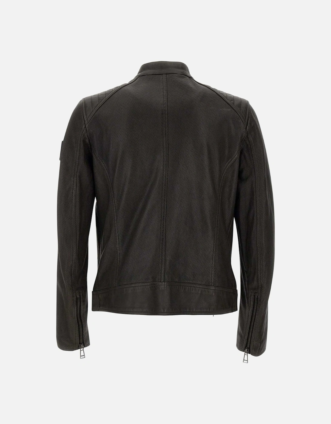 Racer Air Dark Grey Leather Jacket