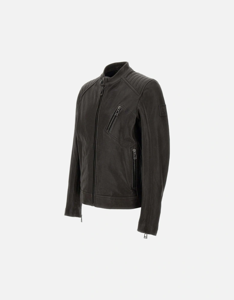 Racer Air Dark Grey Leather Jacket