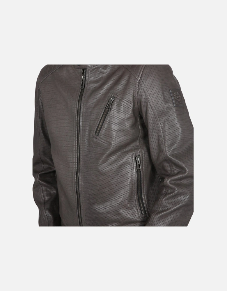 Racer Air Dark Grey Leather Jacket