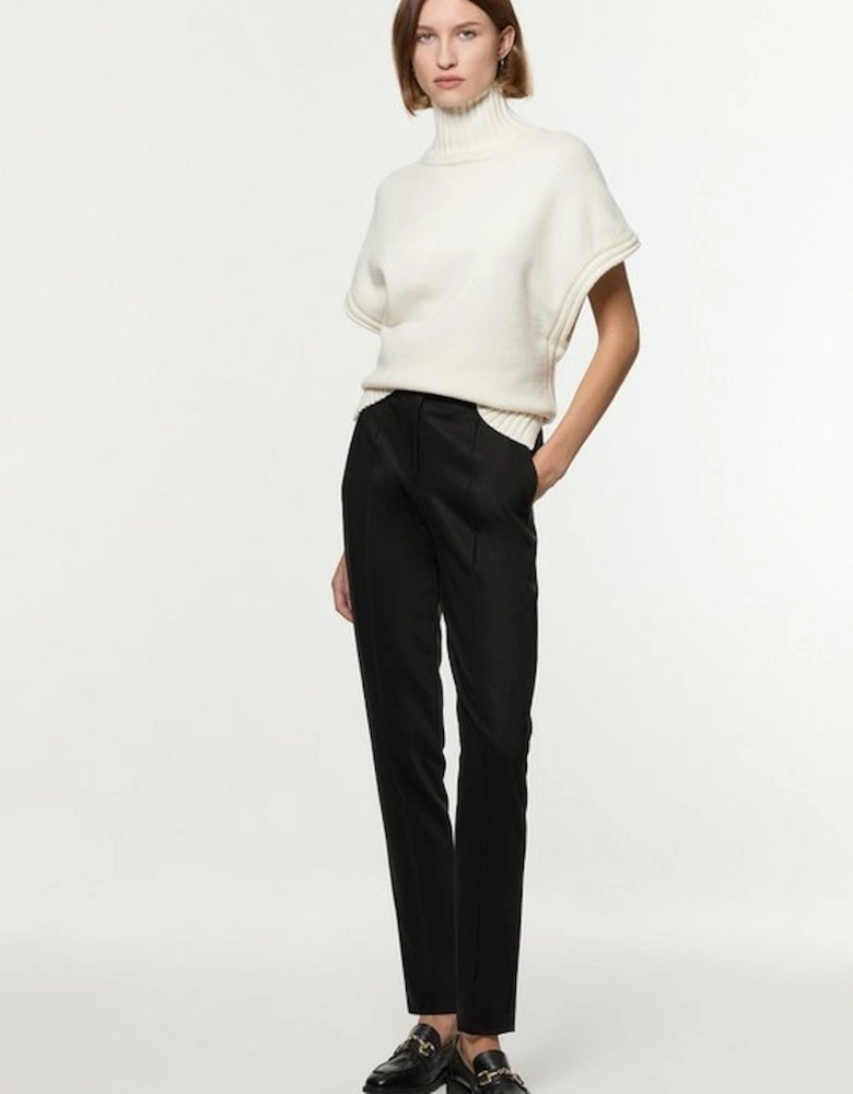 Tailored Pintuck Straight Leg Trouser