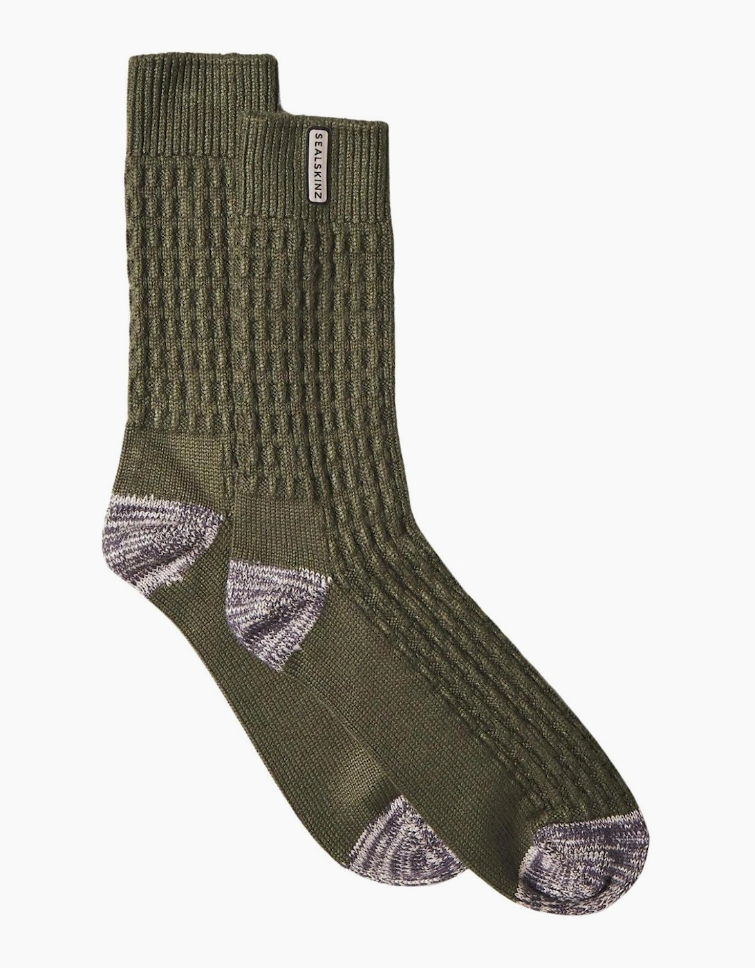 Men's Sealskinz Unisex Wroxham Bamboo Mid Length Socks - Green - Size: 9.5/13/12.5/12/11.5/11/9/16/15.5/15/14.5/14/13.5/10.5/10