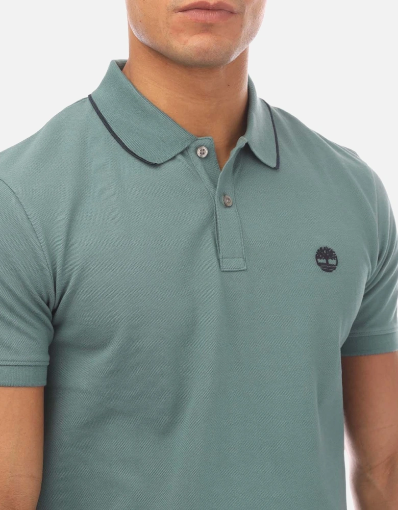 Millers River Printed Neck Polo Shirt