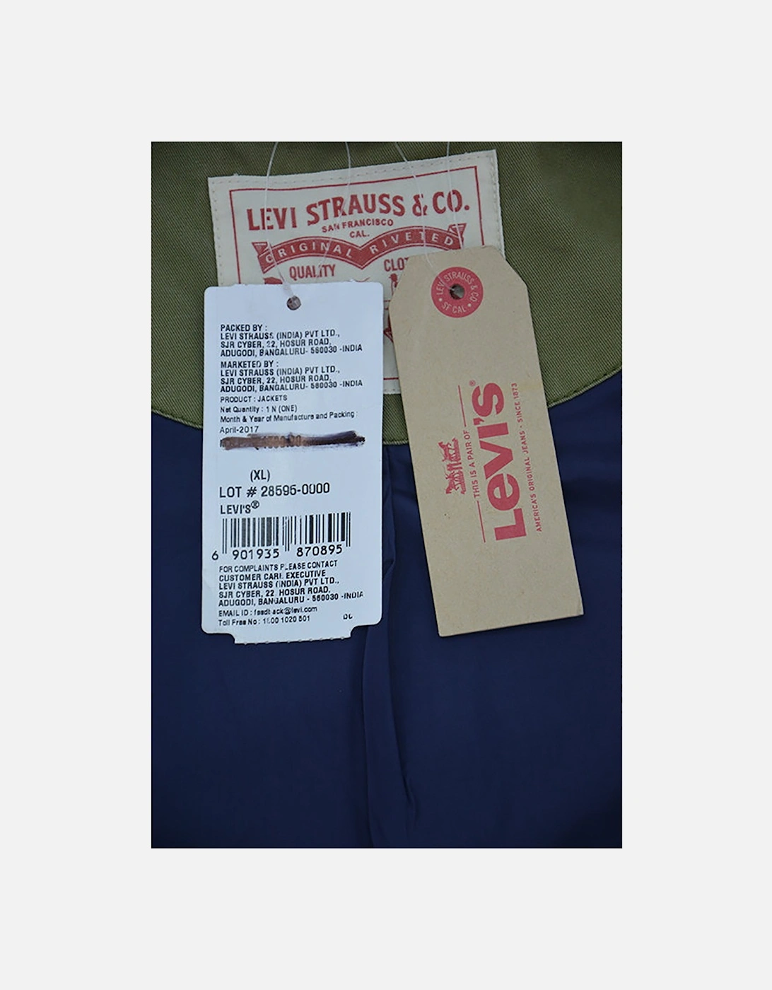 LEVIS 28595 Mens Jacket LEVI Puffer Coat Padded Stand Up Collar Outwear Zip Top