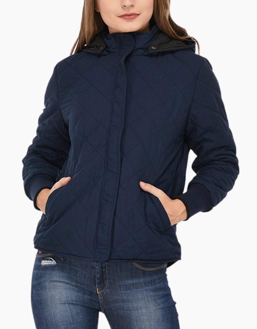 Levi's Women's LEVIS 28303 Womens Jackets LEVI Reversible Puffer Ladies Coat Padded Hoodies Top - Navy - Size: 6