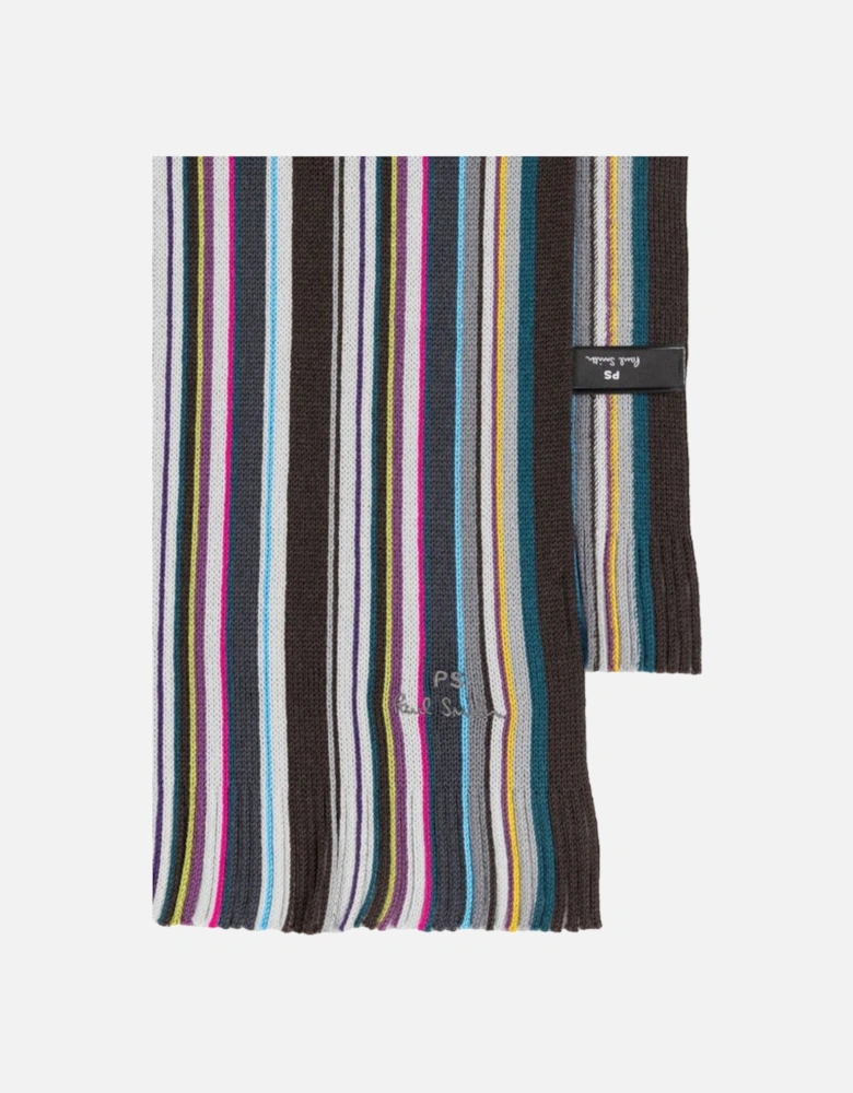 PS PS Multi Colour Stripe Scarf 76 Grey