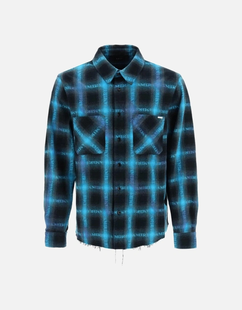 PLAID SHIRT BLACK BLUE