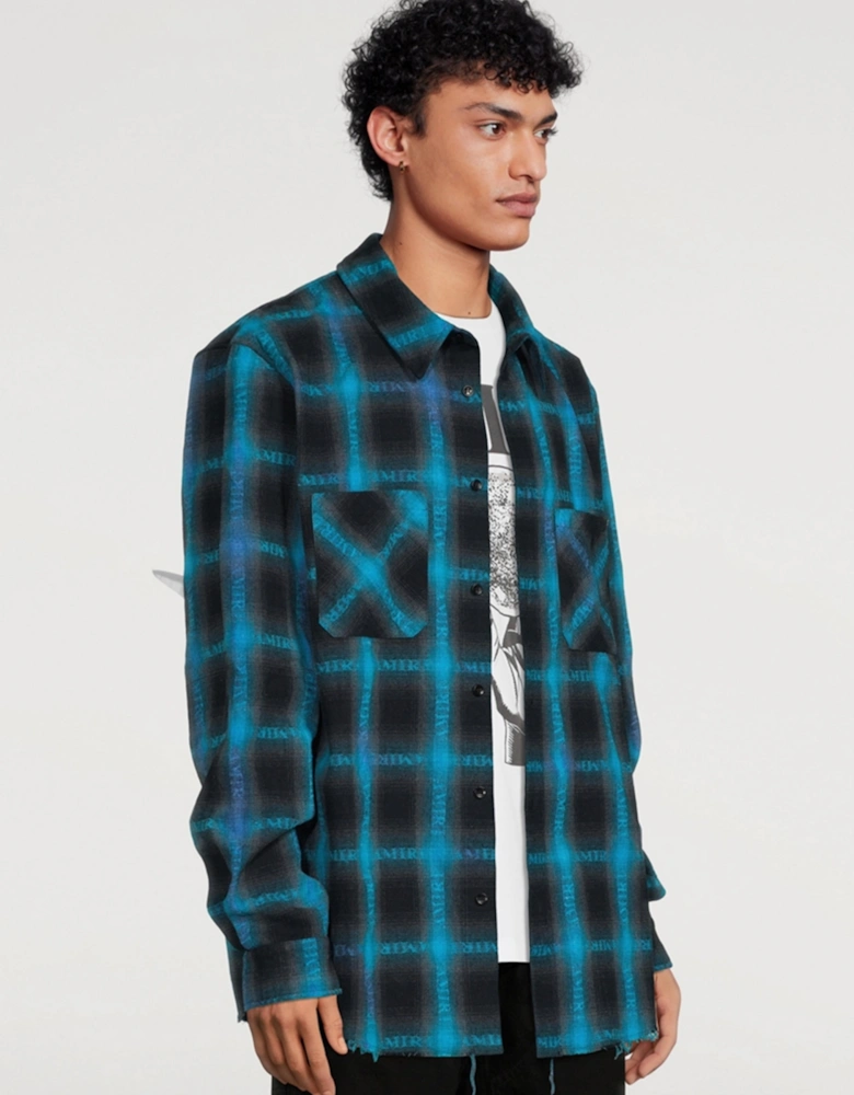 PLAID SHIRT BLACK BLUE