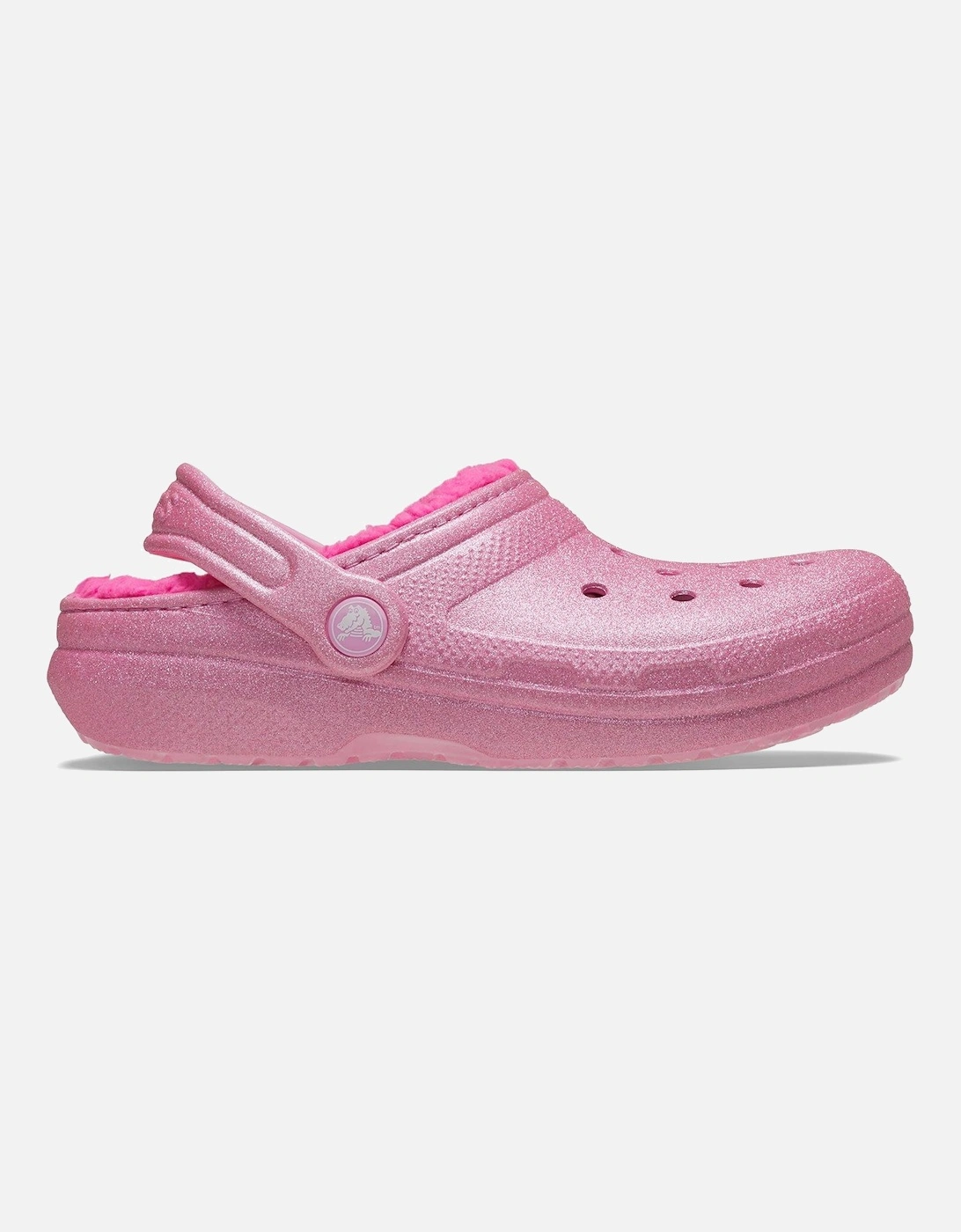 Kids Classic Lined Glitter Clog - Pink, 8 of 7