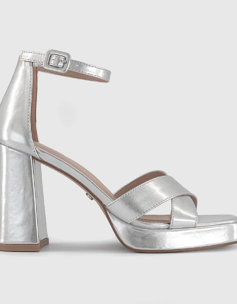 Closed Back Platform Shoes - Silver