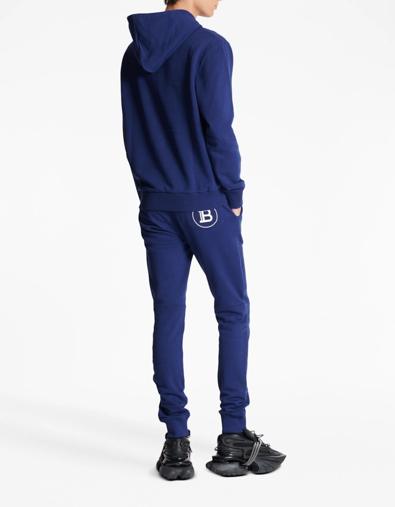 Paris Logo Printed Hoodie in Navy