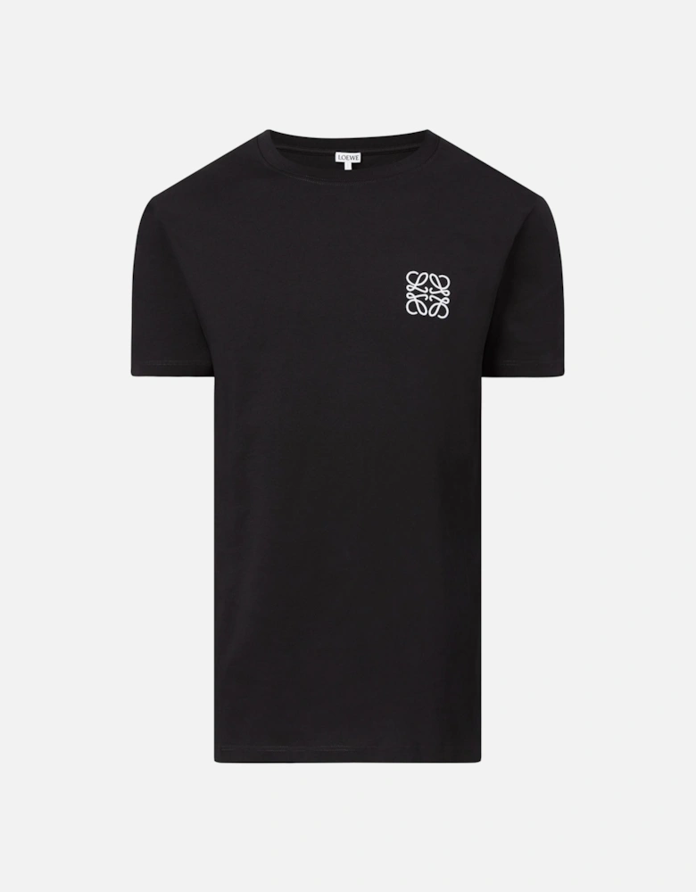 Anagram Embroidered Logo T-Shirt in Black