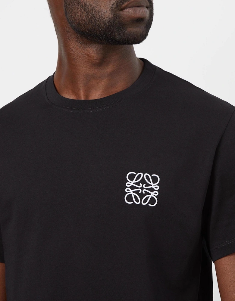 Anagram Embroidered Logo T-Shirt in Black