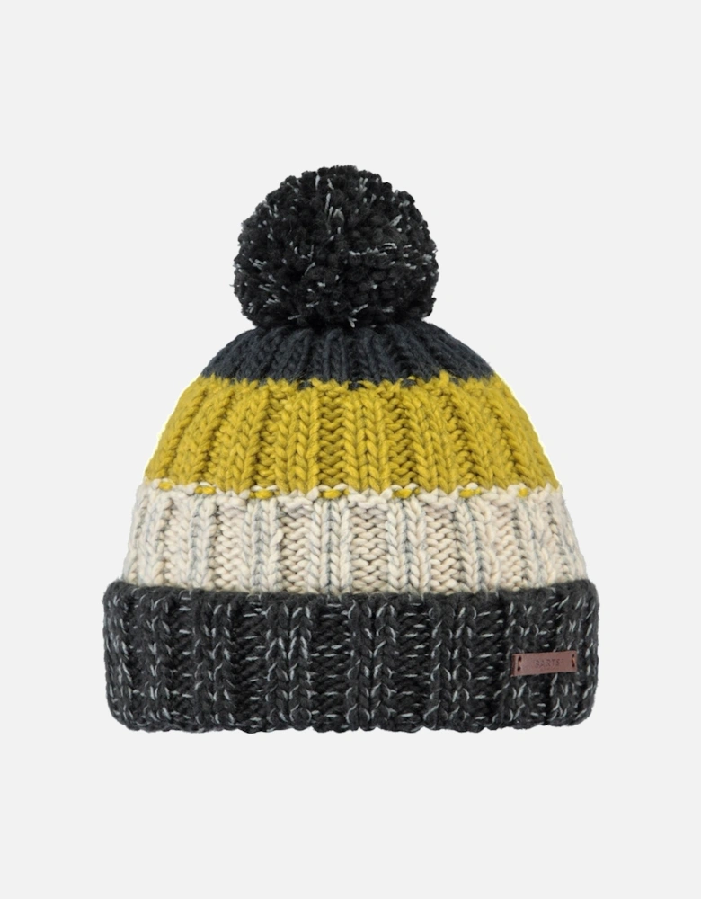 Mens Wilhelm Cuffed Mixed Knit Knitted Bobble Hat