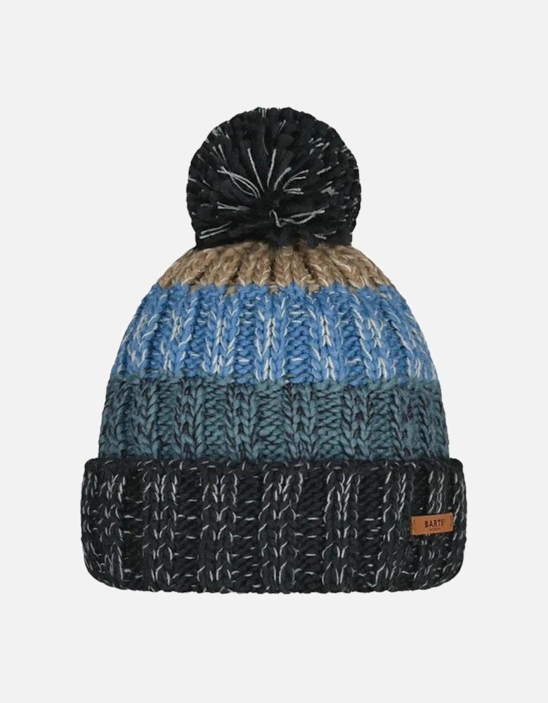 Mens Wilhelm Cuffed Mixed Knit Knitted Bobble Hat