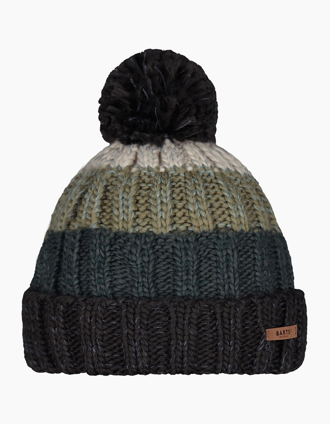 Barts Men's Barts Mens Wilhelm Cuffed Mixed Knit Knitted Bobble Hat - Brown