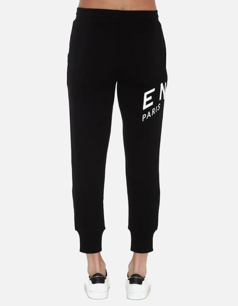 Refracted Embroidered Logo Joggers in Black