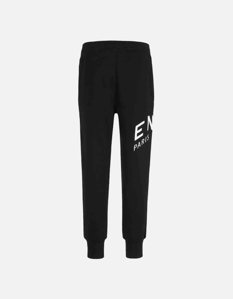 Refracted Embroidered Logo Joggers in Black