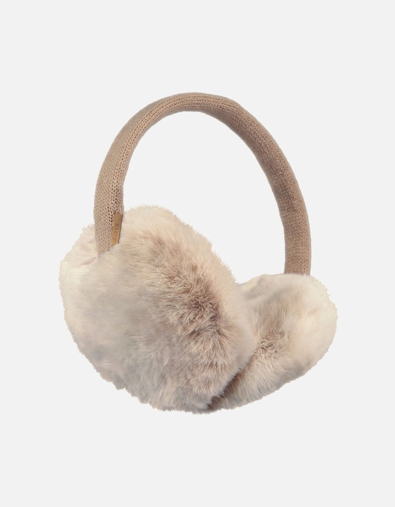 Womens Faux Fur Cable Knit Earmuffs