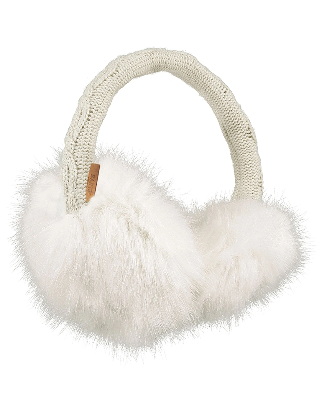 Barts Women's White Faux Fur Cable Knit Earmuffs - Size: One Size