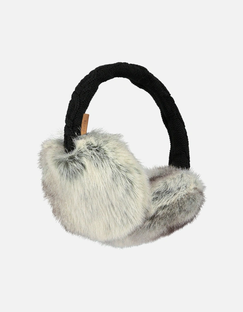 Womens Faux Fur Cable Knit Earmuffs