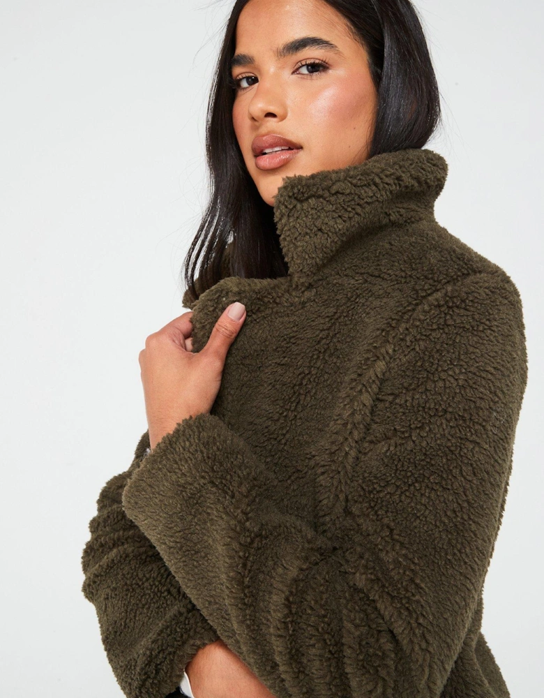 Teddy Coat - Khaki - Green