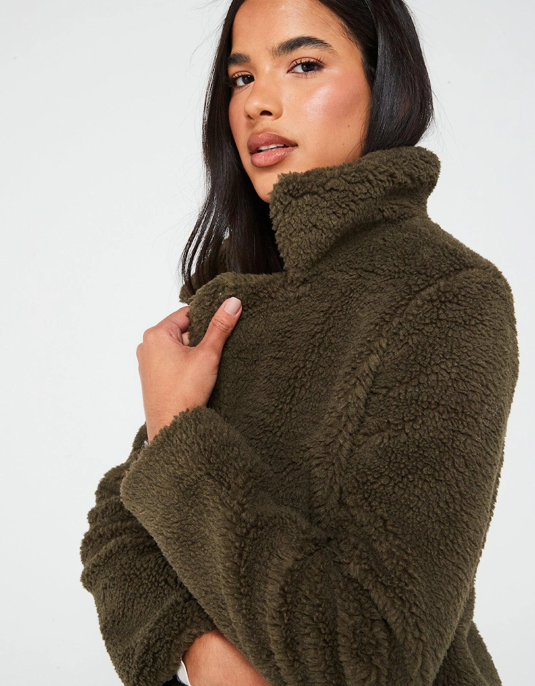 Teddy Coat - Khaki - Green