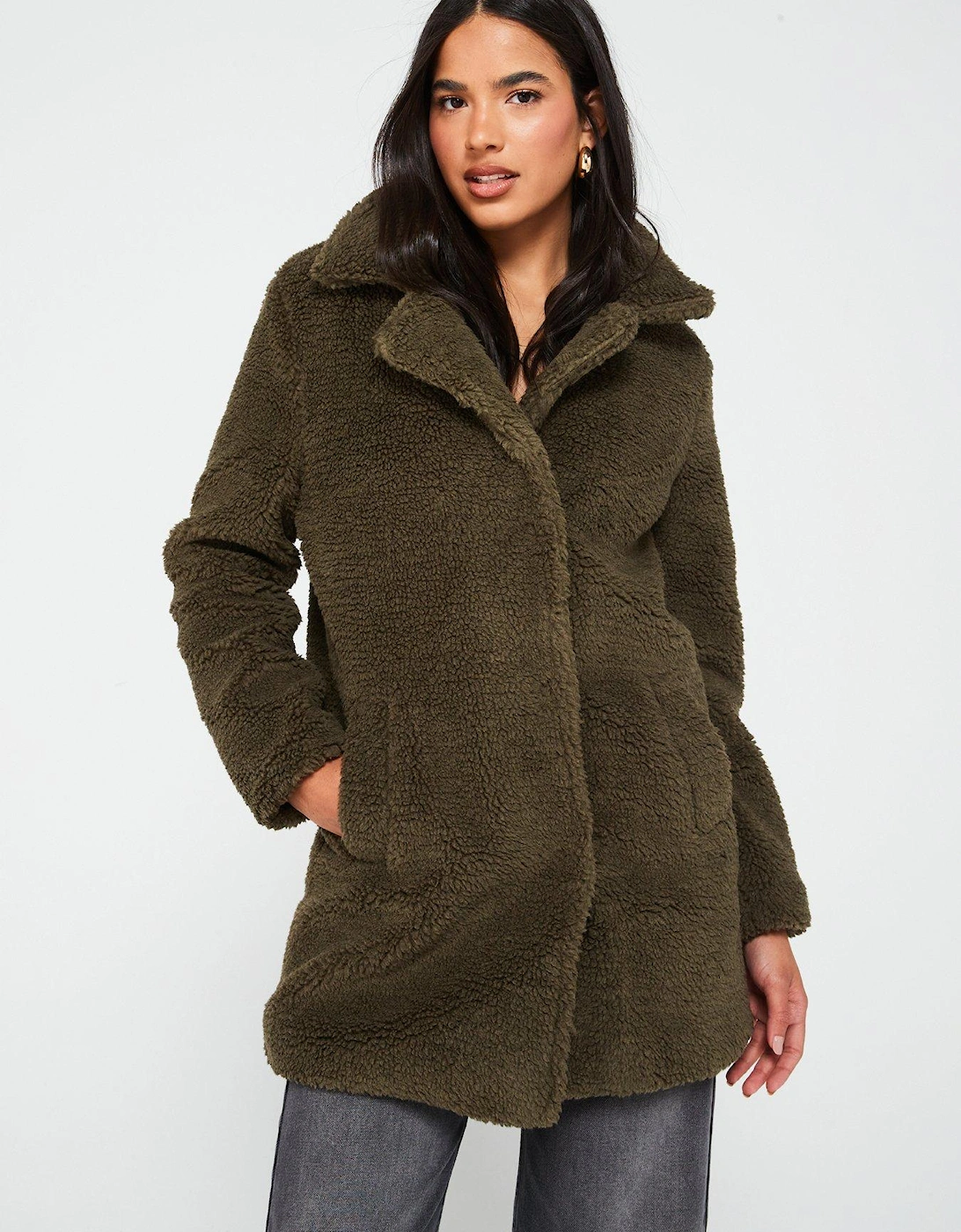 Teddy Coat - Khaki - Green