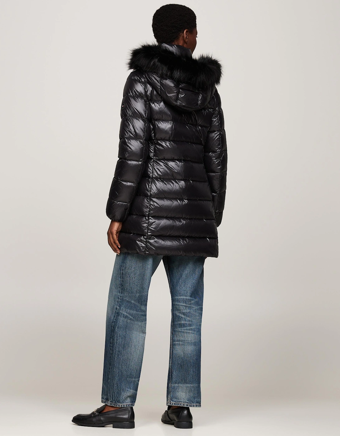 Tyra Gloss Long Down Faux Fur Womens Jacket