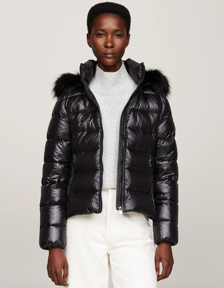 Tyra Gloss Down Faux Fur Womens Jacket