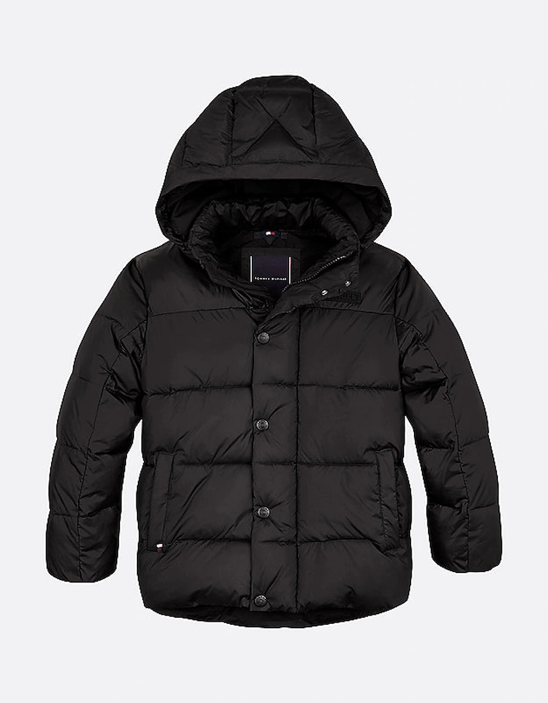 Kids Unisex Contrast Padded Jacket Black