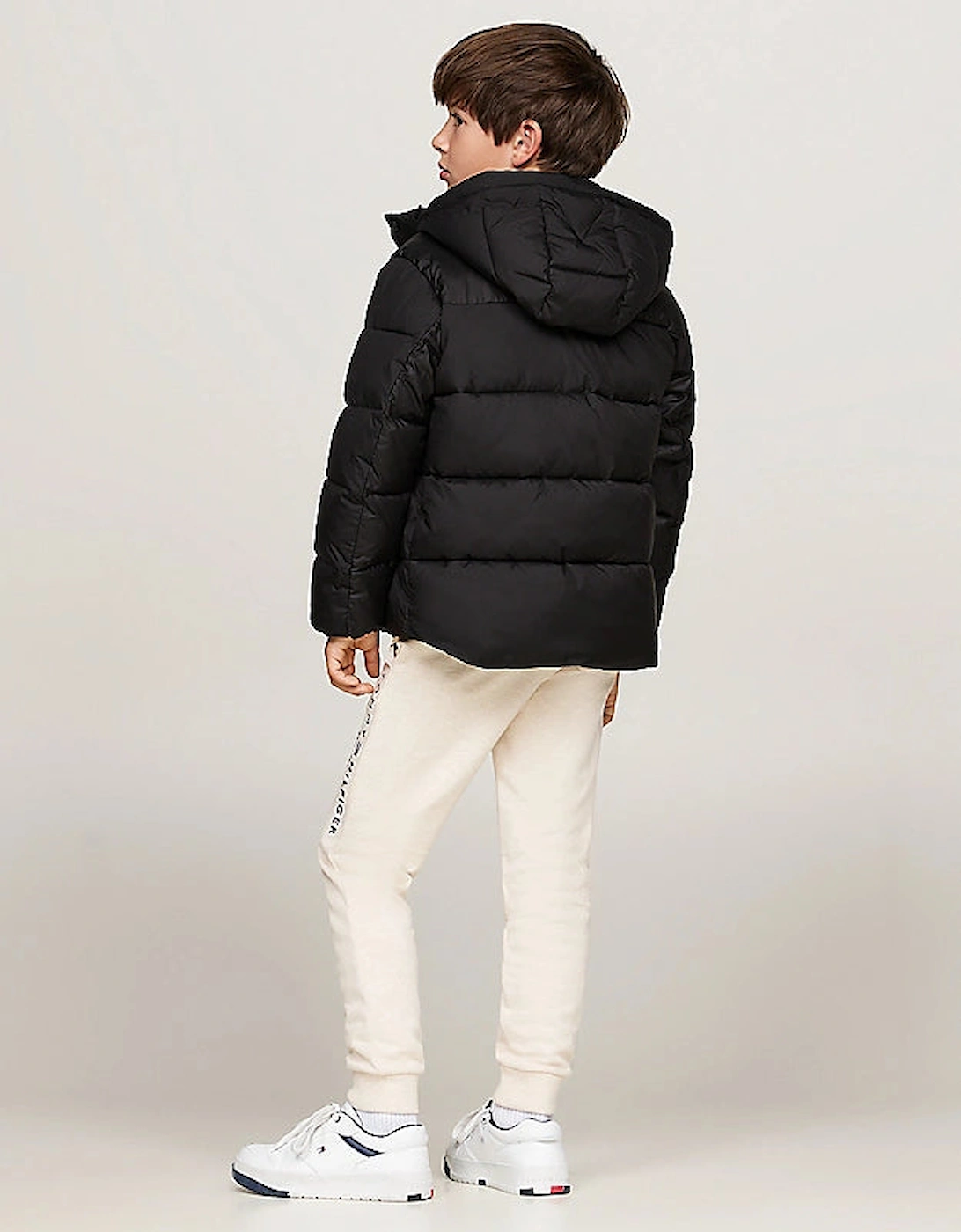 Kids Unisex Contrast Padded Jacket Black