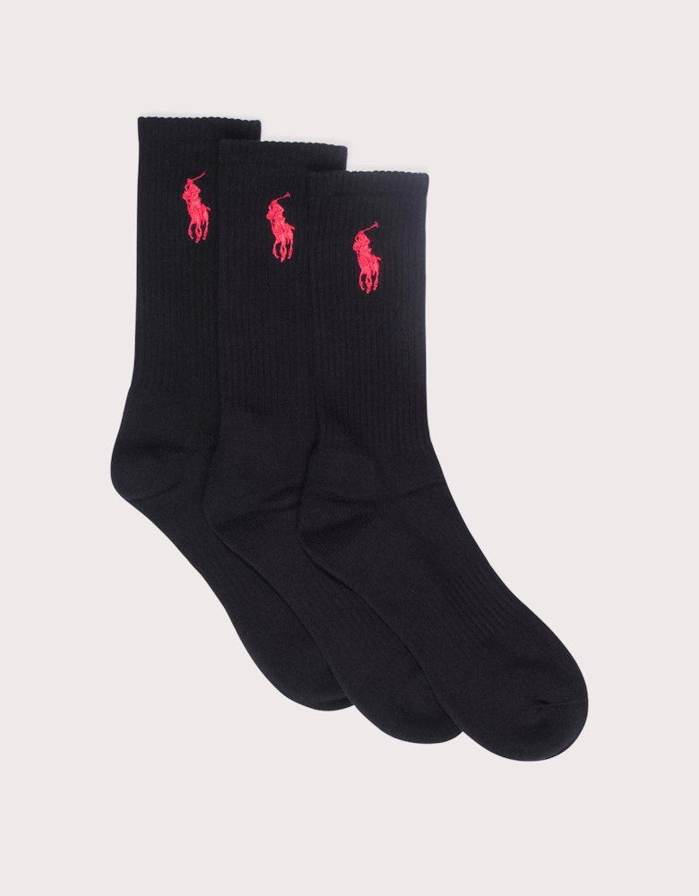 3 Pack Big Pony Crew Socks