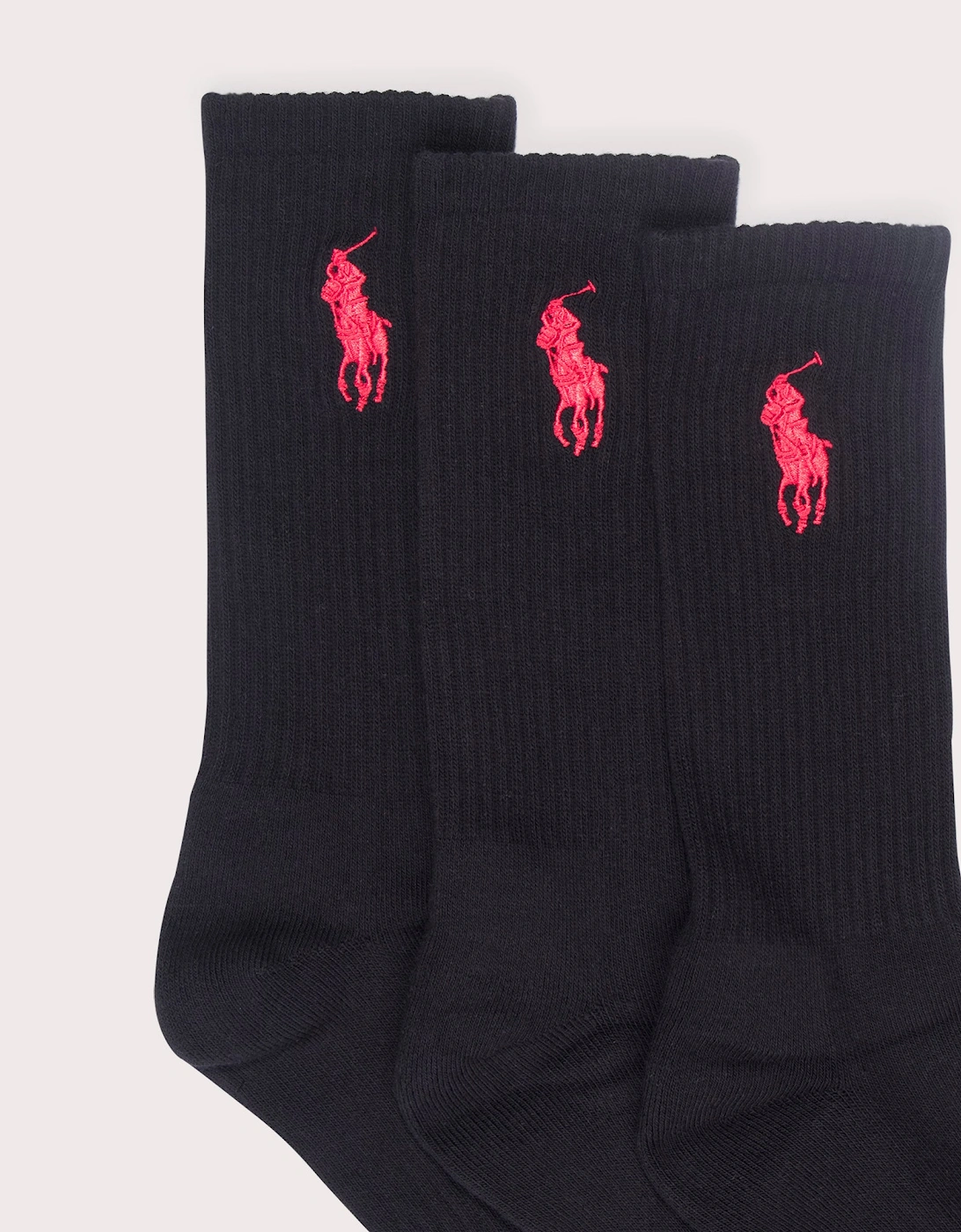 3 Pack Big Pony Crew Socks