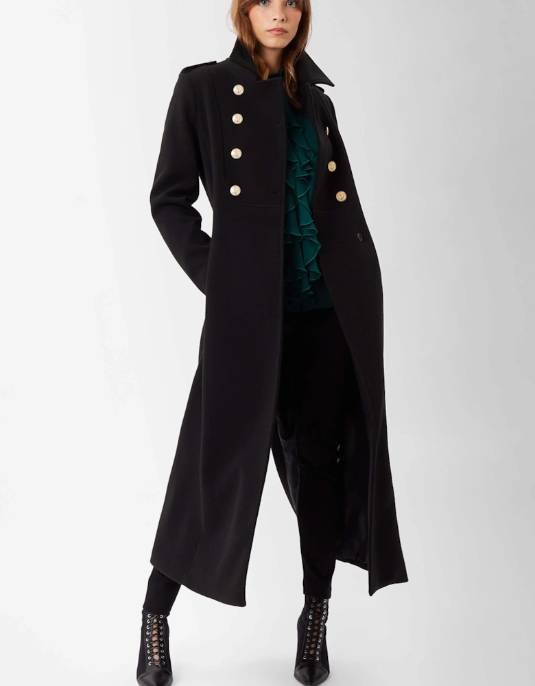 Long Military Black Coat