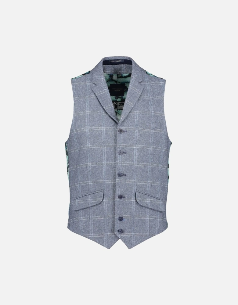 Check Floral Waistcoat