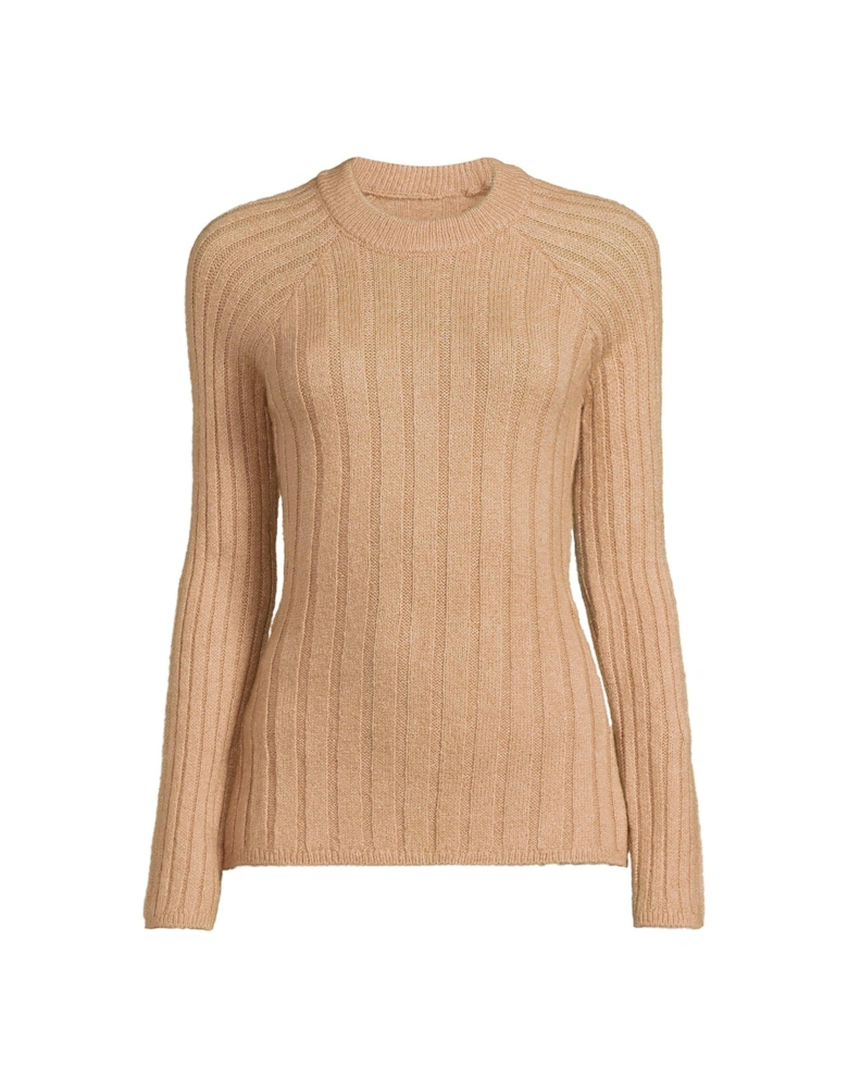 Tie Back Knitted Jumper - Beige