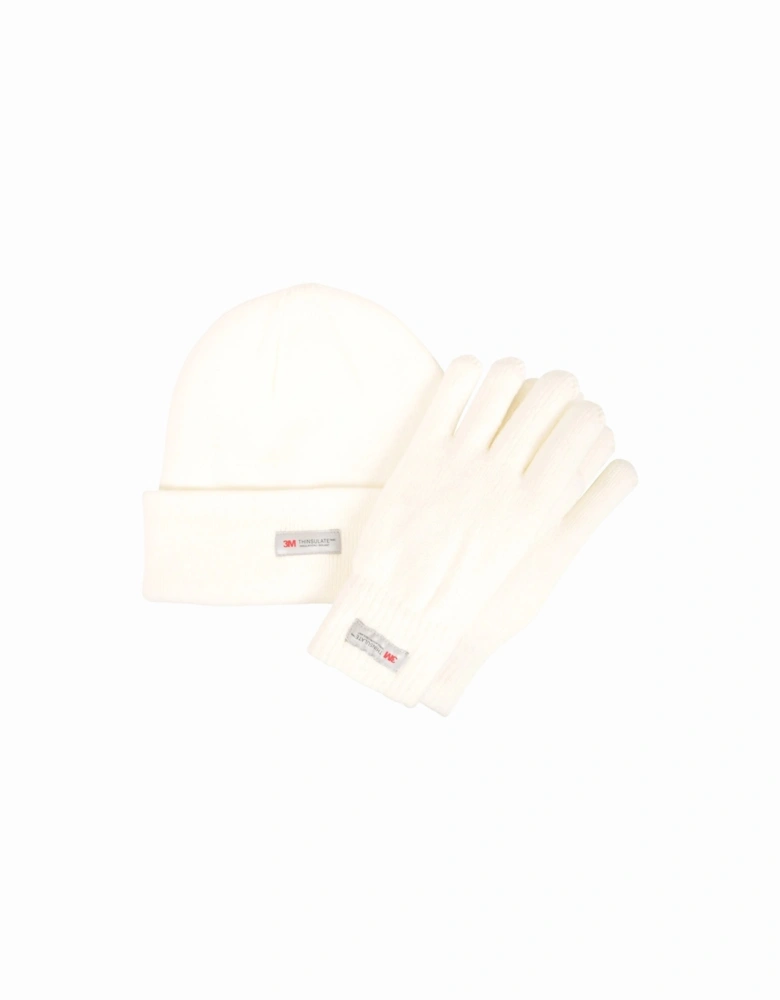 Womens/Ladies Thinsulate Fleece Beanie & Gloves Set